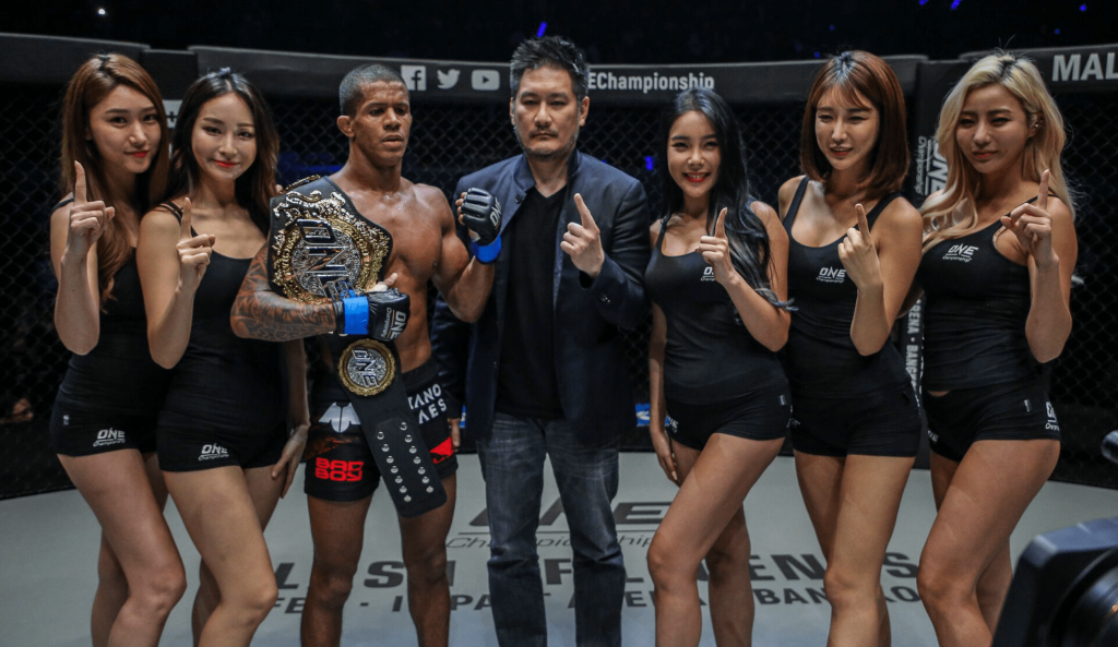 ONE Championship Adriano Moraes and Chatri Sityodtong at ONE: Hero's Ascent