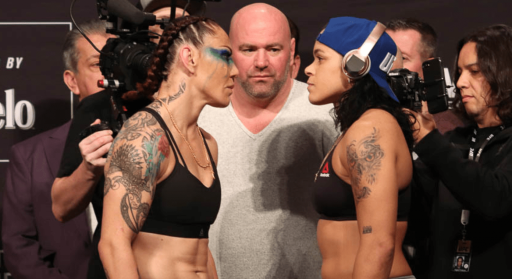 UFC Cris Cyborg, Dana White and Amanda Nunes